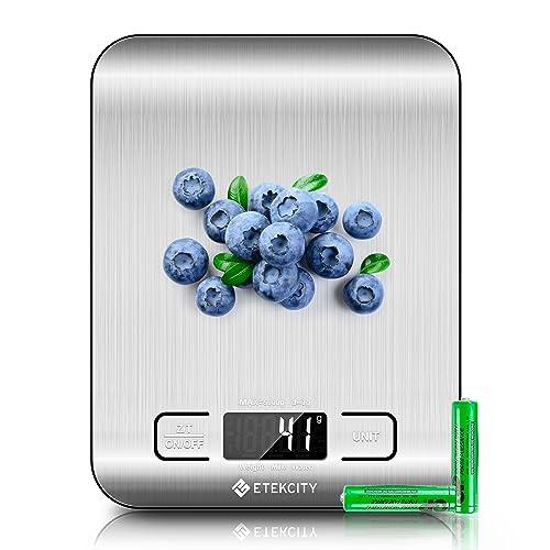 Etekcity Food Kitchen Scale digital display on stainless steel surface