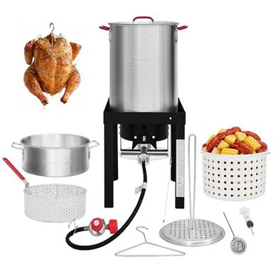 CreoleFeast TFS3010 Propane 30 Qt Turkey and 10 Qt Fish Fryer Set | Mubboo