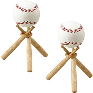 TIHOOD 2PCS Wooden Baseball Display Stand with Mini Bats | Mubboo