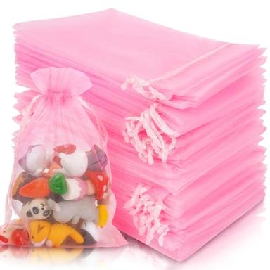 Sukh 100 Pink Organza Bags 4"x6" | Mubboo