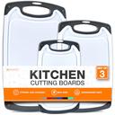Cutting Boards for Kitchen - BPA-Free Chopping Board - Different Sizes & Non Slip Handles - Reversible, Large Cutting Board Set - Unique Gifts for Cooks Who Have Everything - 3-Pack Gray | Mubboo