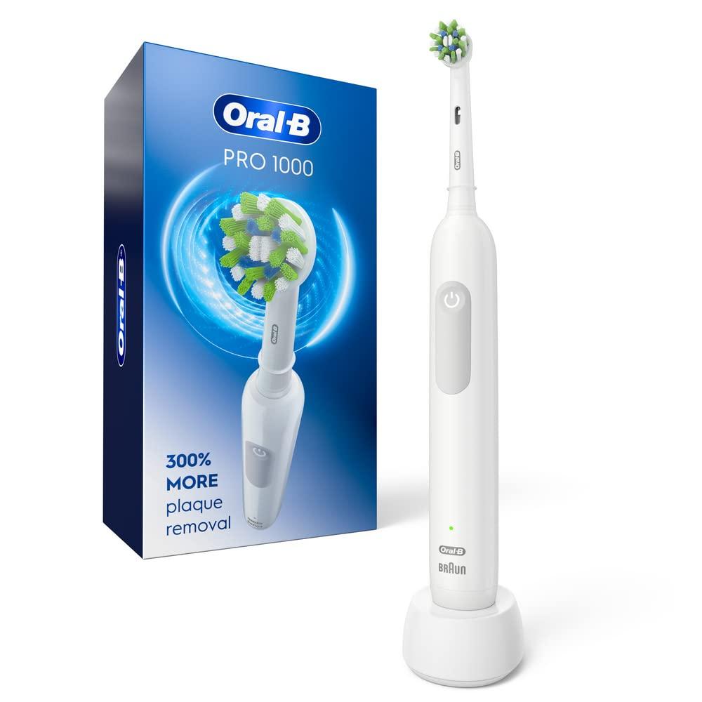 Oral-B Pro 1000 electric toothbrush on white background