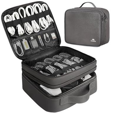 MATEIN Cord Organizer Case with Adjustable Divider