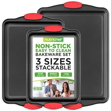 NutriChef 3-Piece Nonstick Bakeware Set