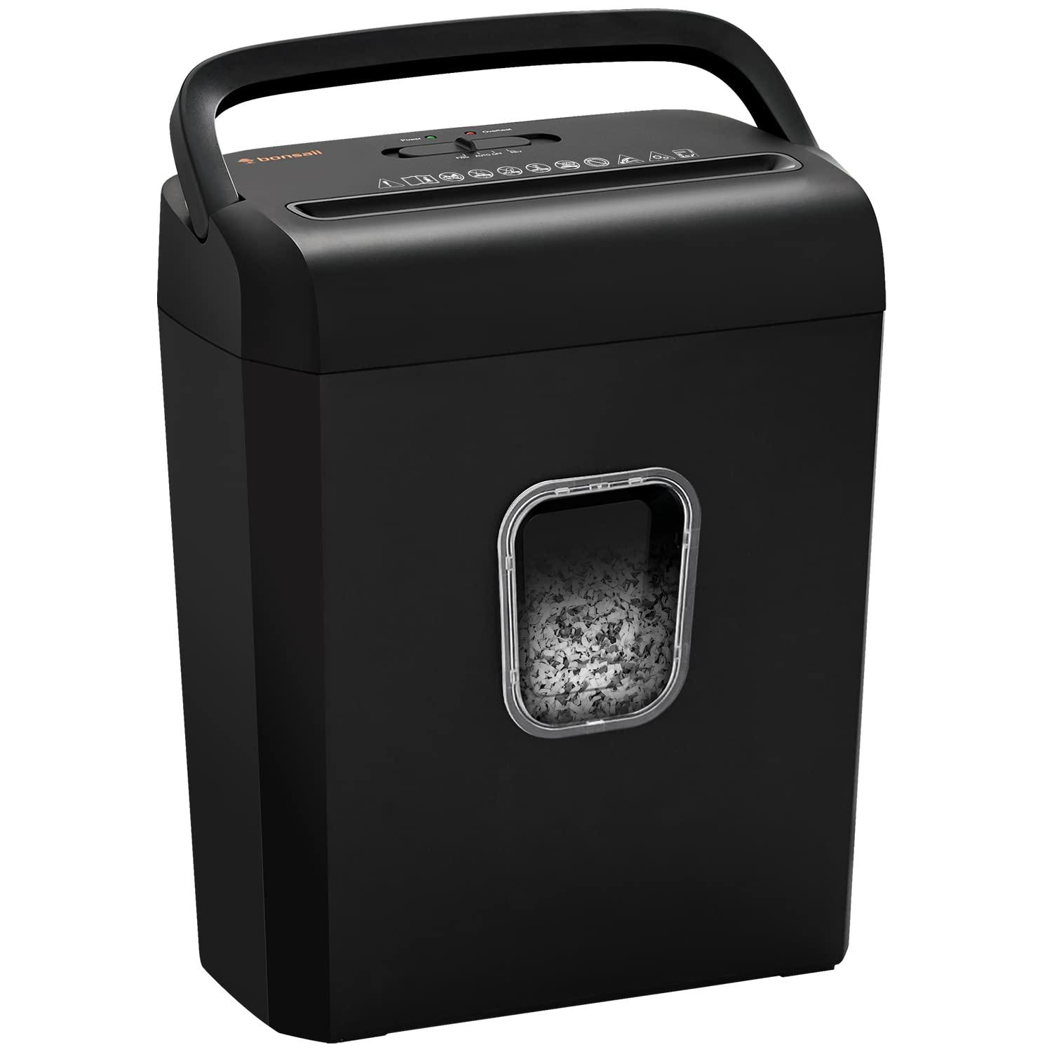 Bonsaii 6-Sheet Micro-Cut Paper Shredder in black