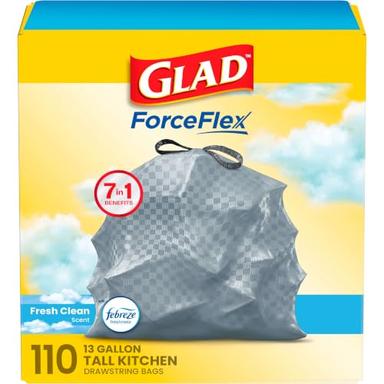 Glad Tall Kitchen Drawstring 13 Gallon Bags | Mubboo