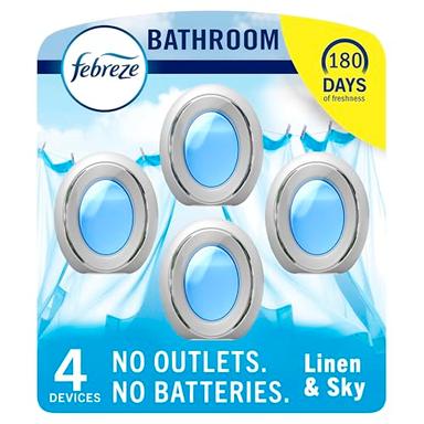 Febreze Small Spaces Air Freshener, Linen & Sky Scent, 4 Count | Mubboo