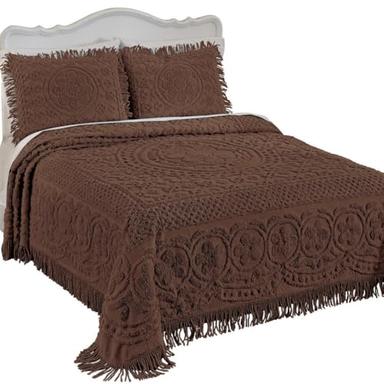 Collections Etc Calista Fringed Chenille Bedspread