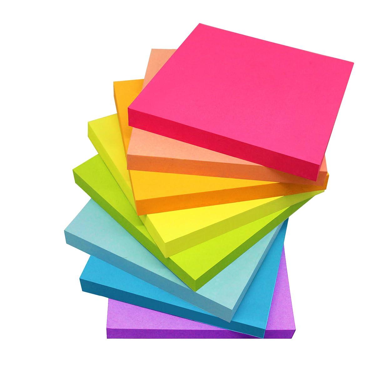Vanpad Sticky Notes 3x3 inches, Bright Colors