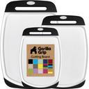 GORILLA GRIP BPA-Free Reversible Kitchen Cutting Board Set of 3, US Designed, Nonporous, Juice Grooves Catch Liquid, Slip Resistant Border, Dishwasher Safe, Durable Large Food Chopping Boards, Black | Mubboo