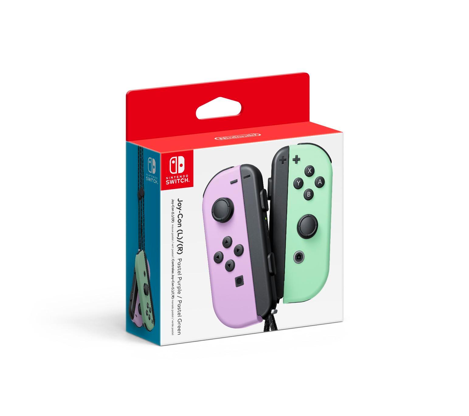 Nintendo Joy-Con (L)/(R) - Pastel Purple/Pastel Green on white background