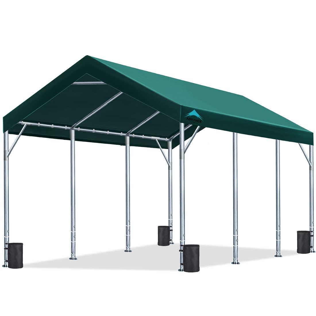 ADVANCE OUTDOOR 12x20 ft Heavy Duty Carport set up on grass