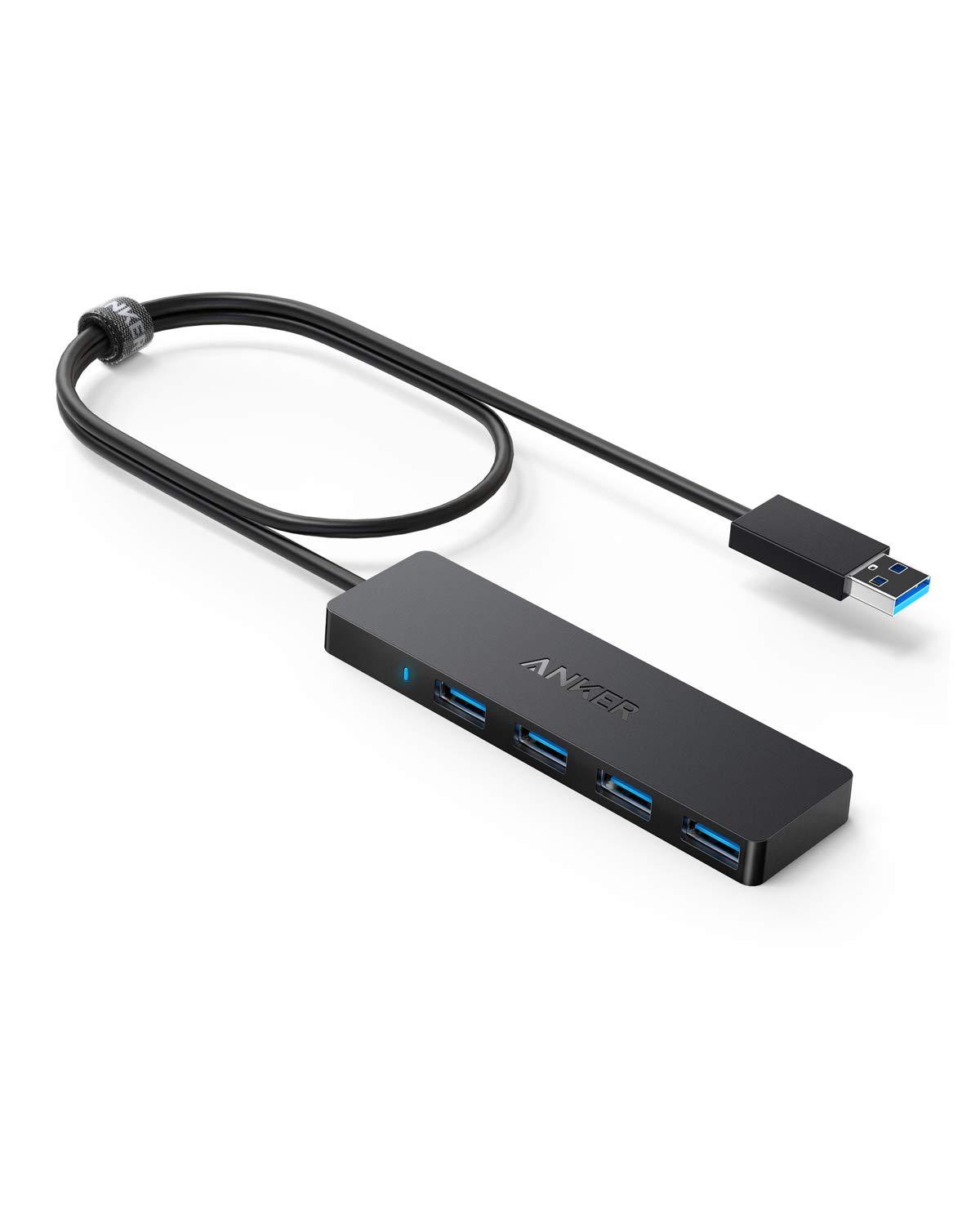 Anker USB Hub 4 Ports in black