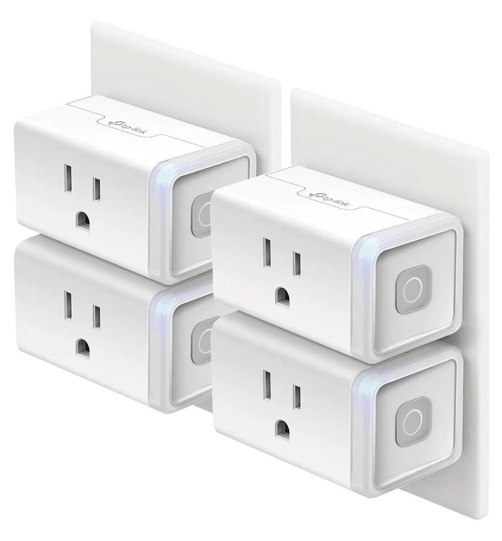 Kasa Smart Plug HS103P4 4-pack with Alexa and Google Assistant compatibility