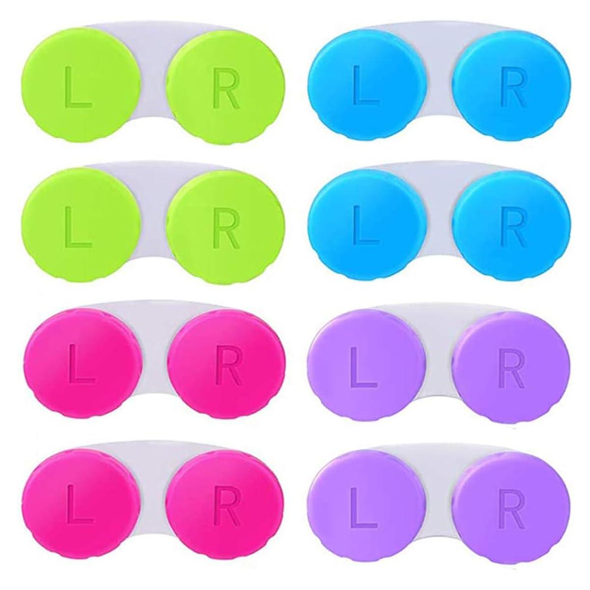 KISEER 8 Pack Colorful Contact Lens Case box showing colorful caps