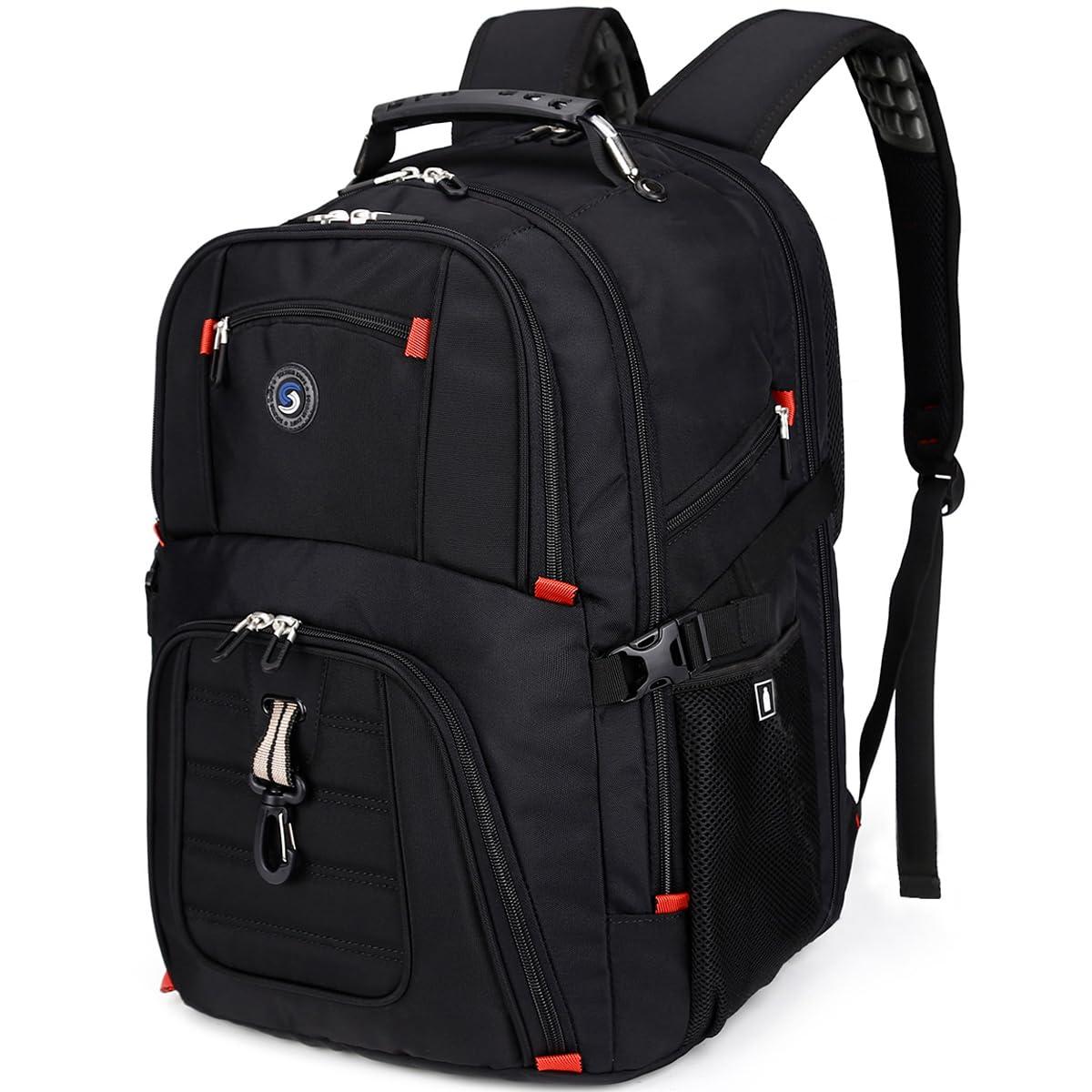 SHRRADOO Extra Large 50L Travel Laptop Backpack in Black