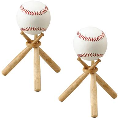 TIHOOD 2PCS Wooden Baseball Display Stand with Mini Bats | Mubboo