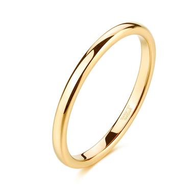 TRUMIUM 2mm 24K Gold Plated Tungsten Ring