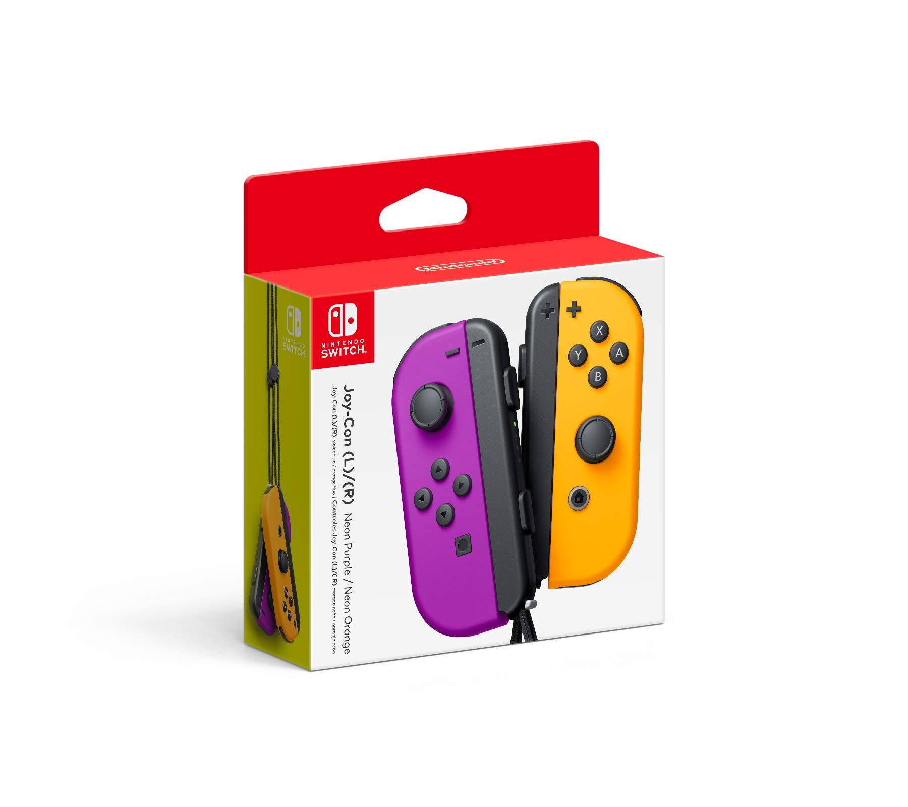 Nintendo Neon Purple and Neon Orange Joy-Con controllers