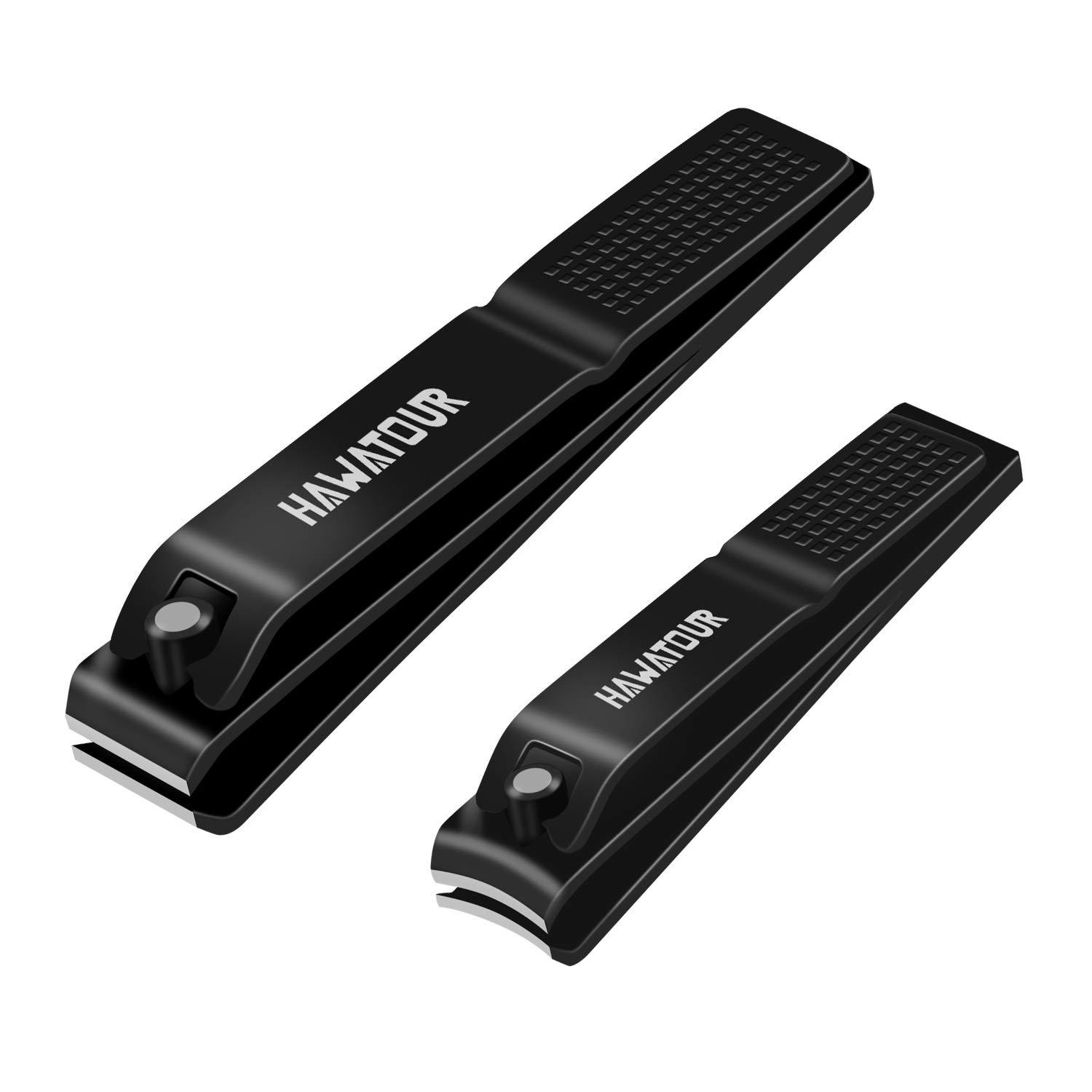 HAWATOUR Nail Clippers Set in black tin case