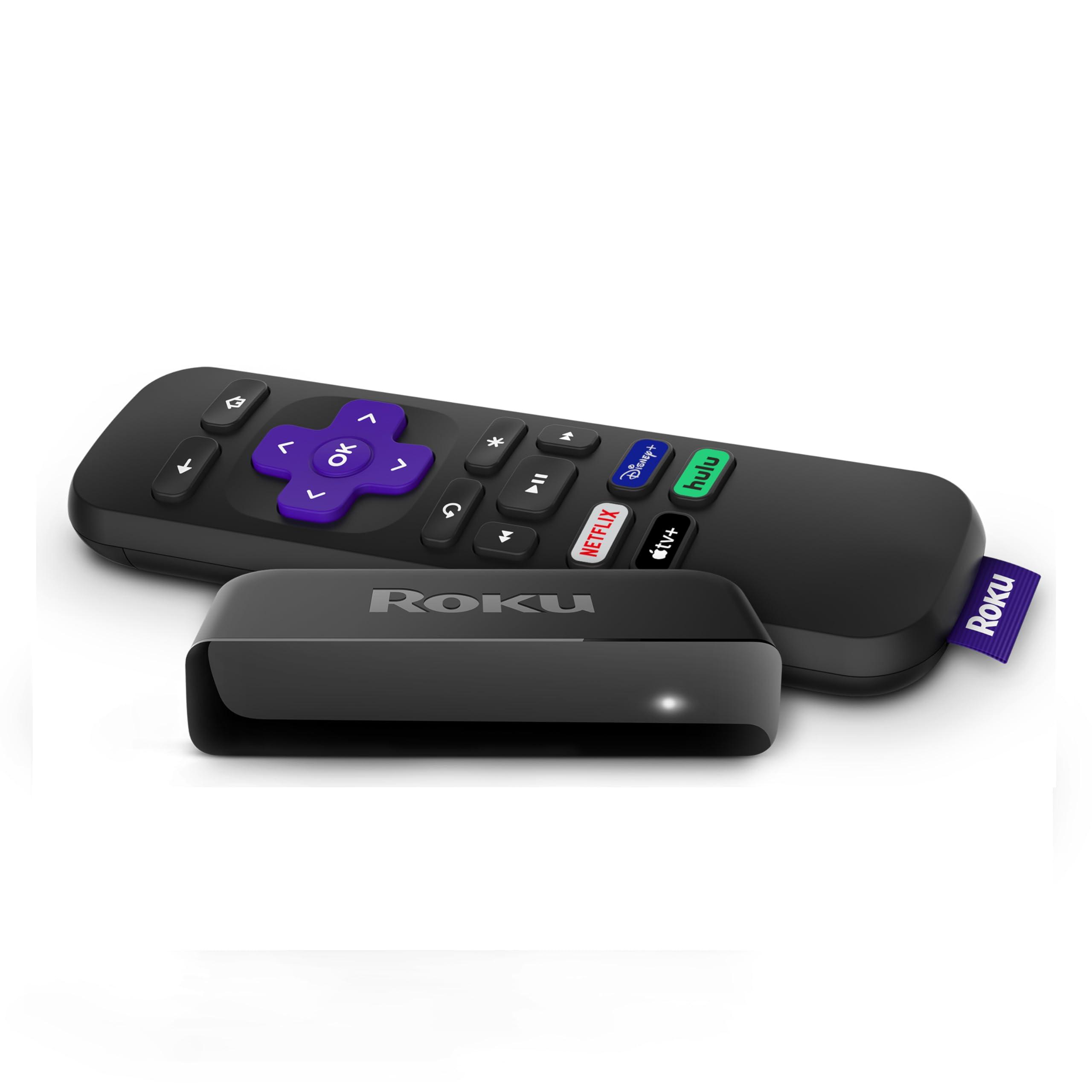 Roku Premiere HD/4K/HDR streaming media player with simple remote and HDMI cable