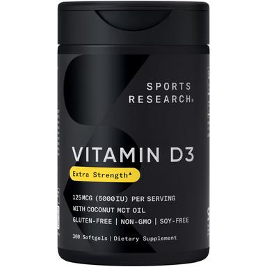 Sports Research Vitamin D3 5000 IU with Coconut Oil