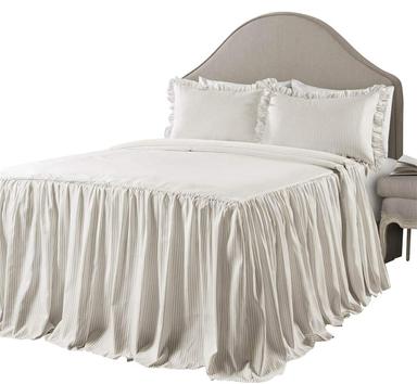 Lush Decor Ticking Stripe Bedspread Full Size 3 Piece Set | Mubboo