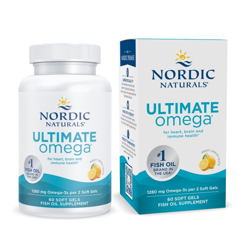 Nordic Naturals Ultimate Omega lemon-flavored softgels bottle