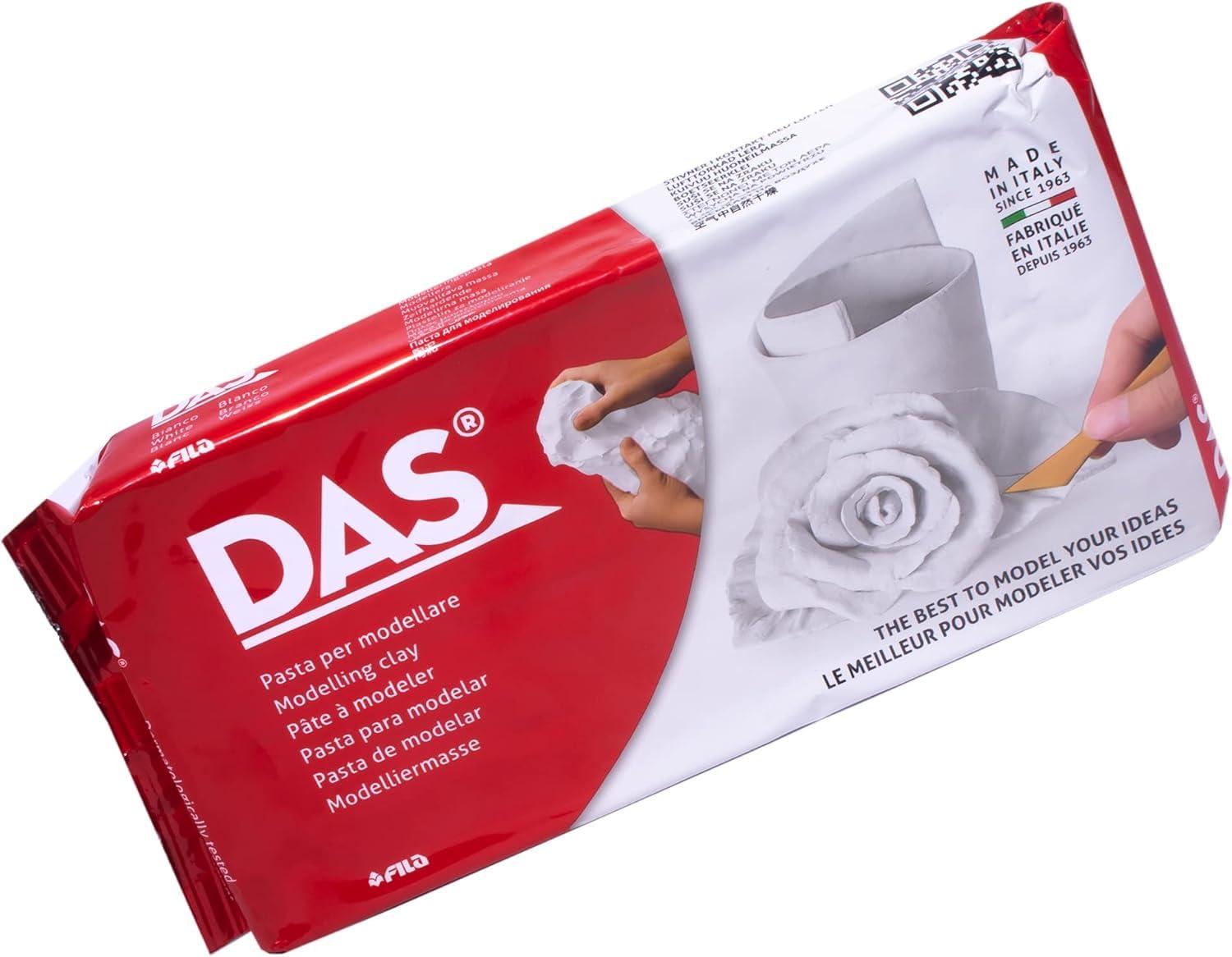 White DAS air-dry modeling clay block