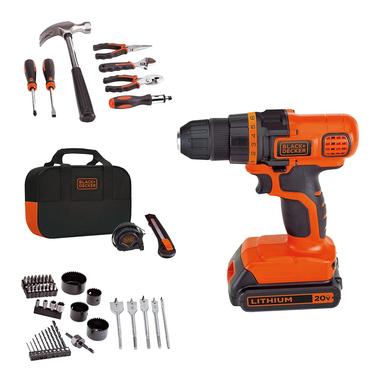 BLACK+DECKER 20V MAX 68-Piece Cordless Drill and Home Tool Project Kit