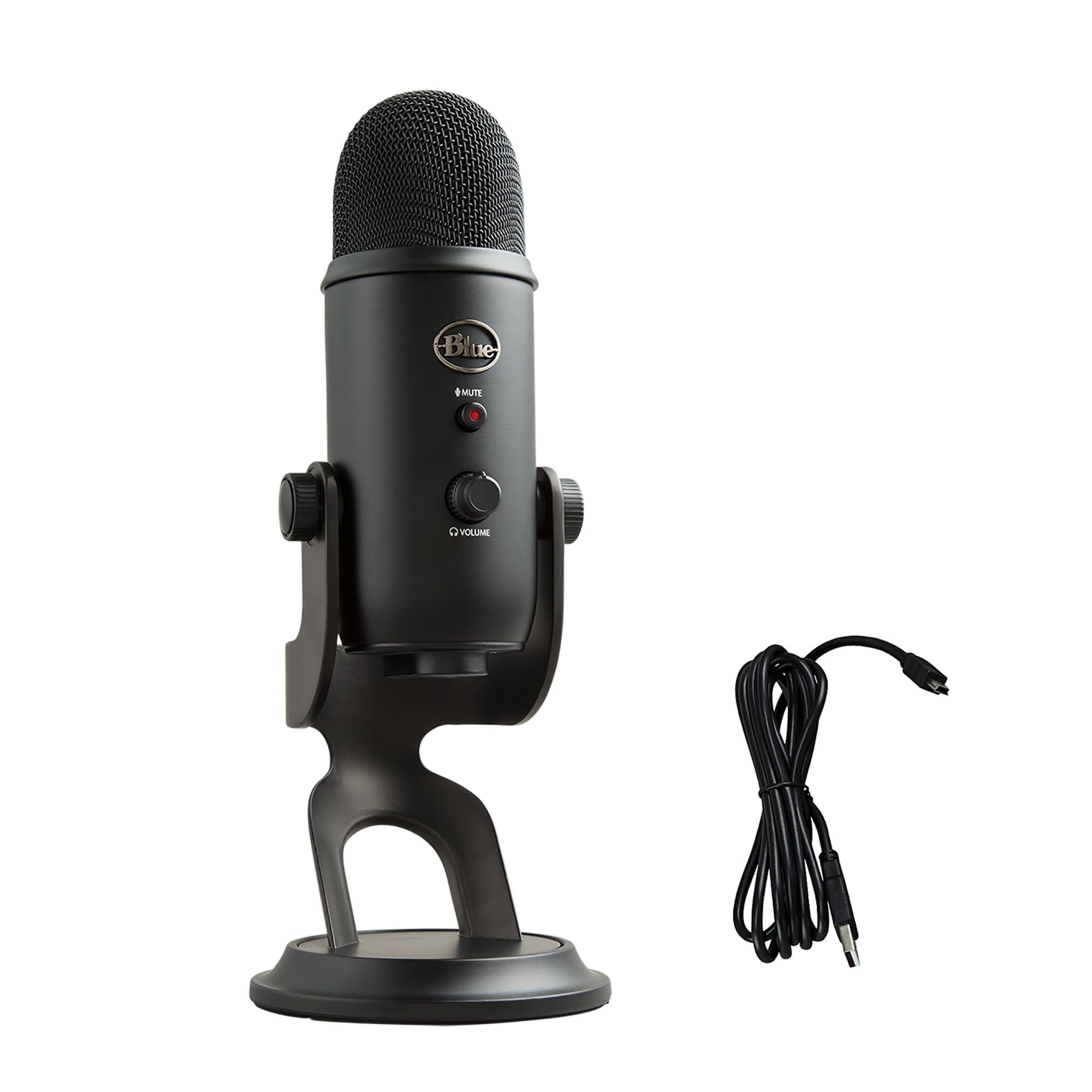 Blue Yeti USB microphone on desk