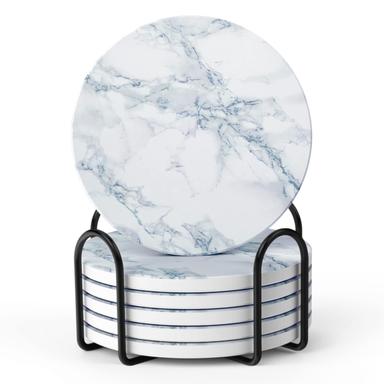 LIFVER Marble-Style Absorbent Coasters Set