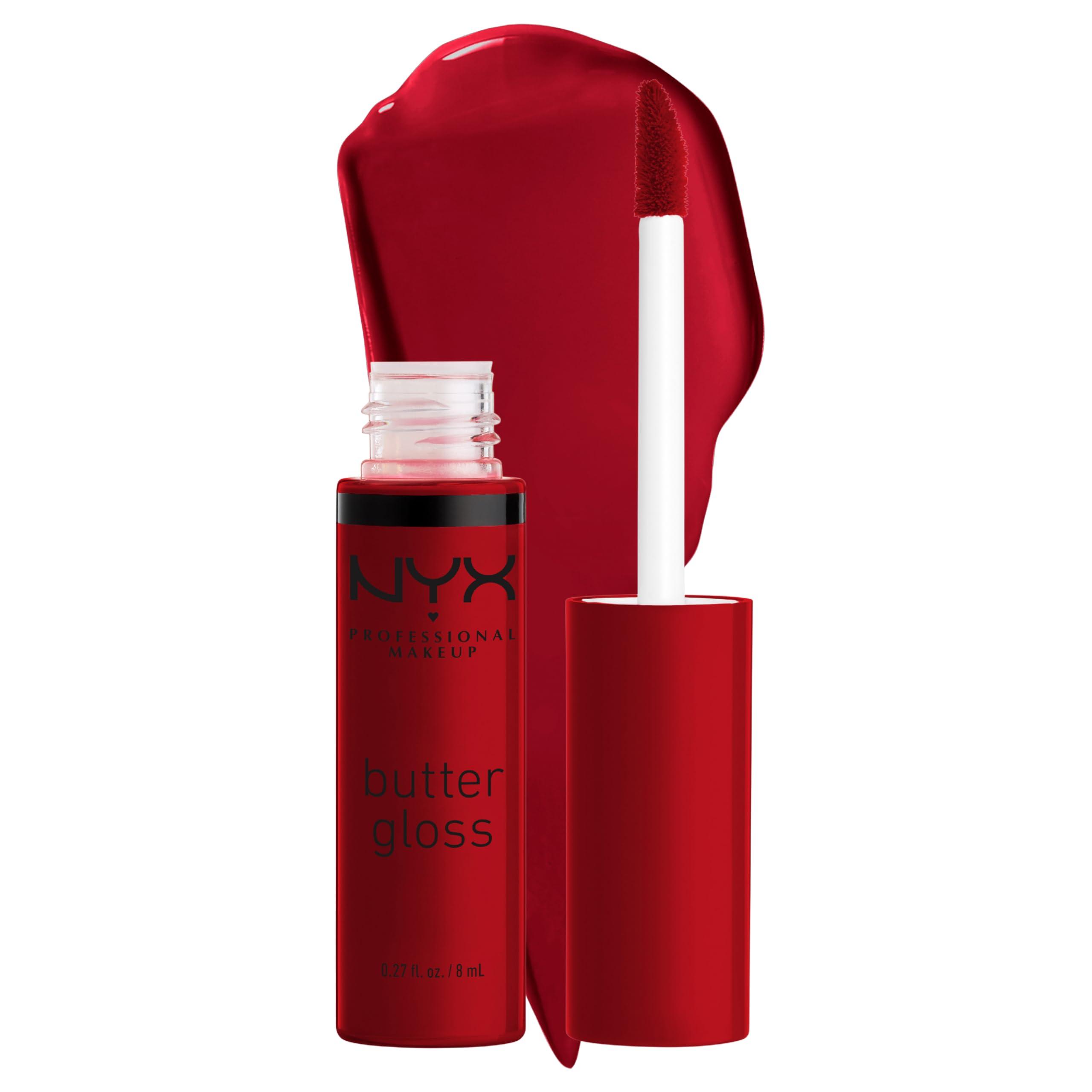 NYX Butter Gloss in Rocky Road (Wine) lip gloss tube with applicator