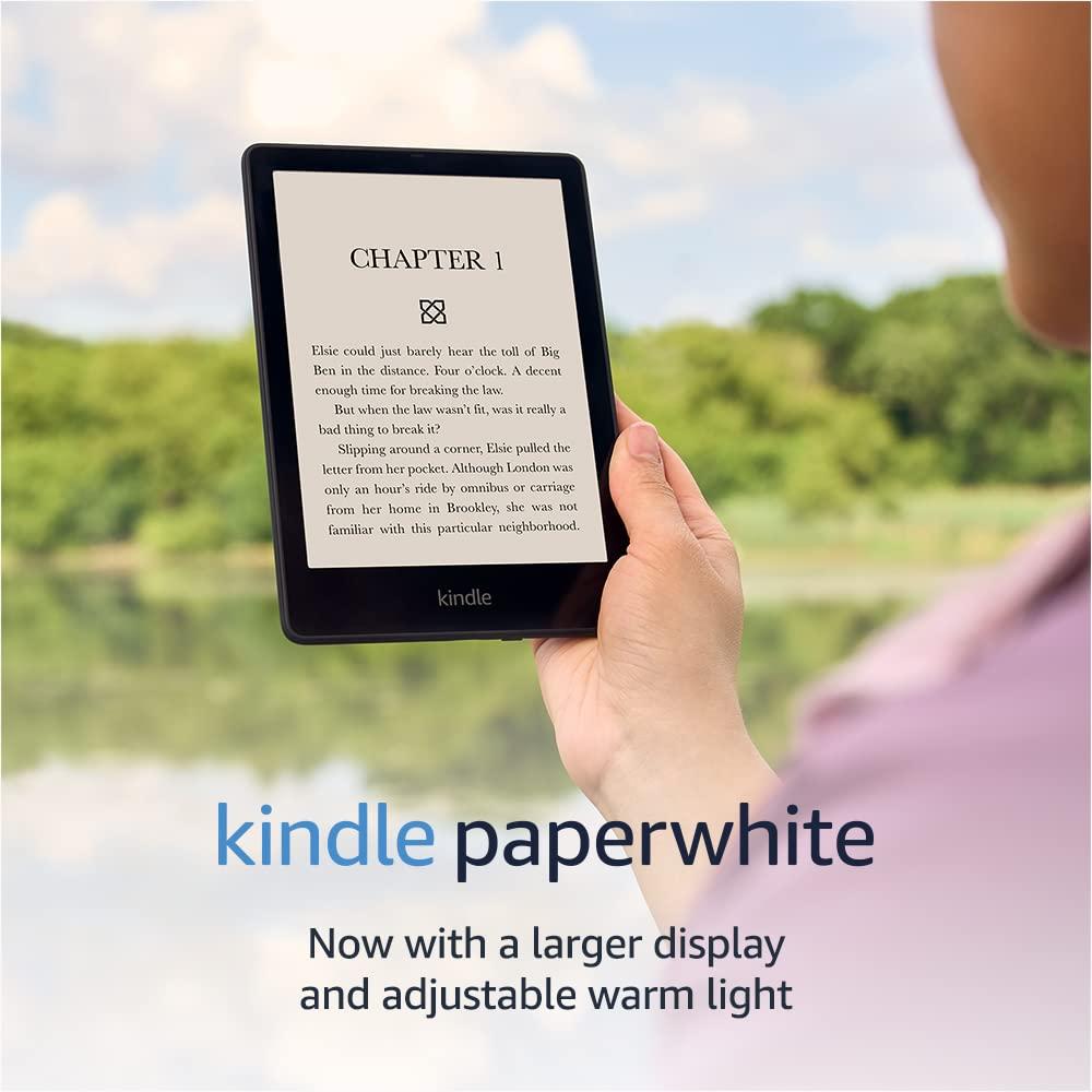 Amazon Kindle Paperwhite 8GB with display showing book cover