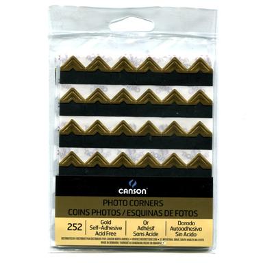 Canson Self Adhesive Photo Corners, Gold, 252-Pack | Mubboo