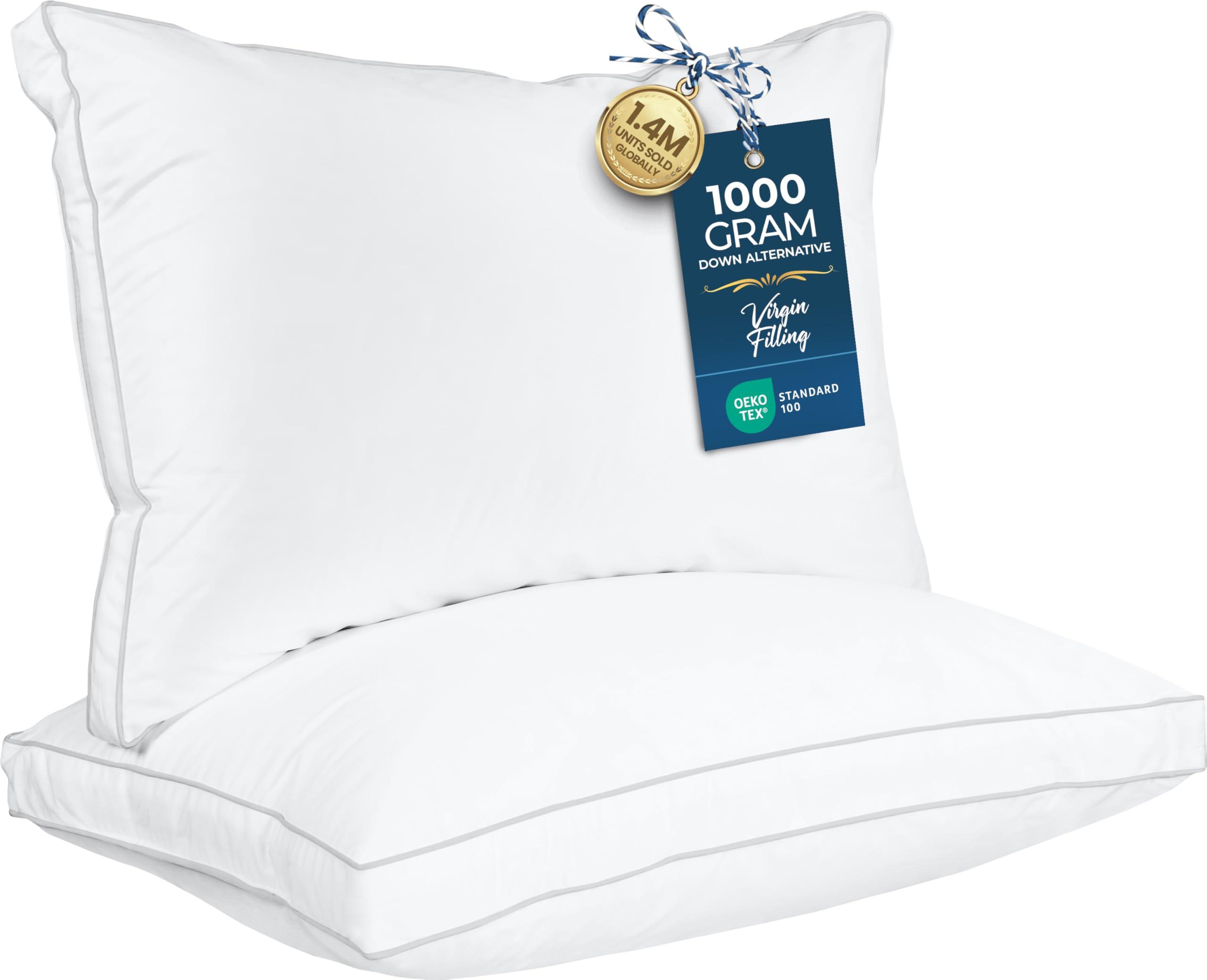 Utopia Bedding Down Alternative Bed Pillows set of 2 on white background