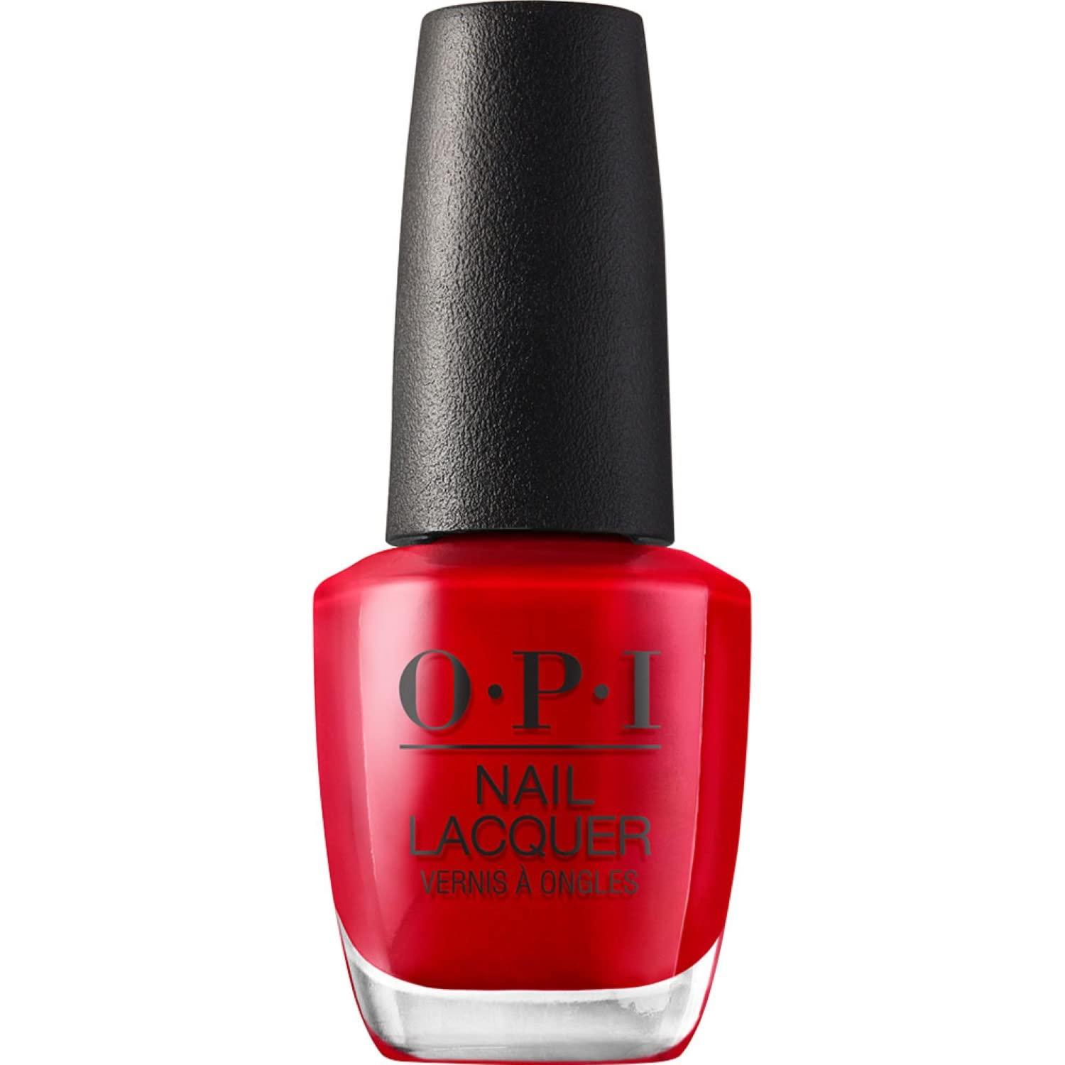 OPI Nail Lacquer Big Apple Red bottle and swatch