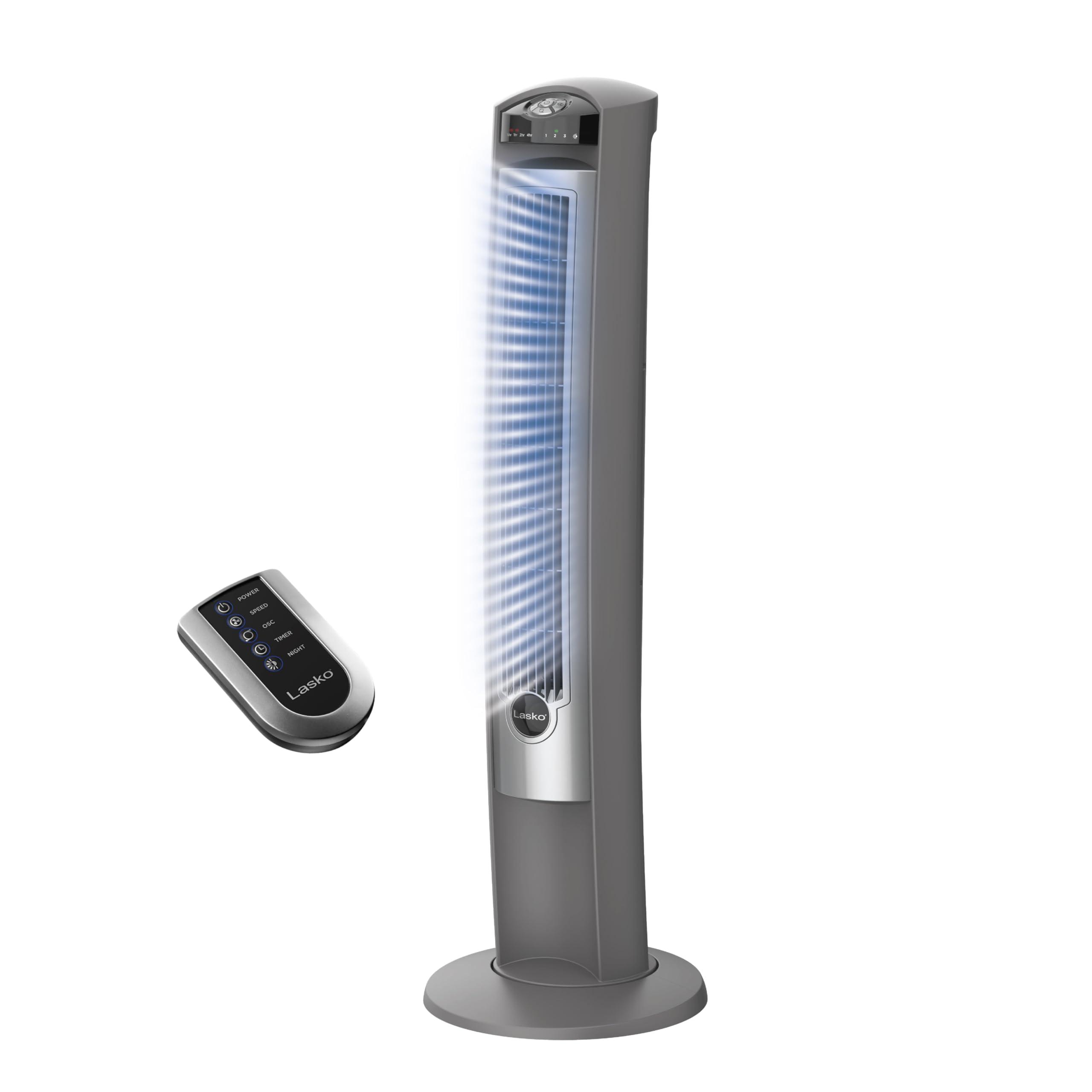 Lasko 42-inch Oscillating Tower Fan in silver