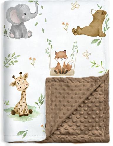 BORITAR Baby Blanket for Boys Girls Soft Plush Minky Fabric with Dotted Backing