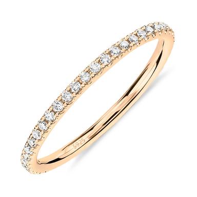 PAVOI 14K Gold Plated Stackable CZ Ring
