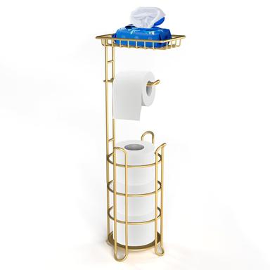 TreeLen Gold Freestanding Toilet Paper Holder