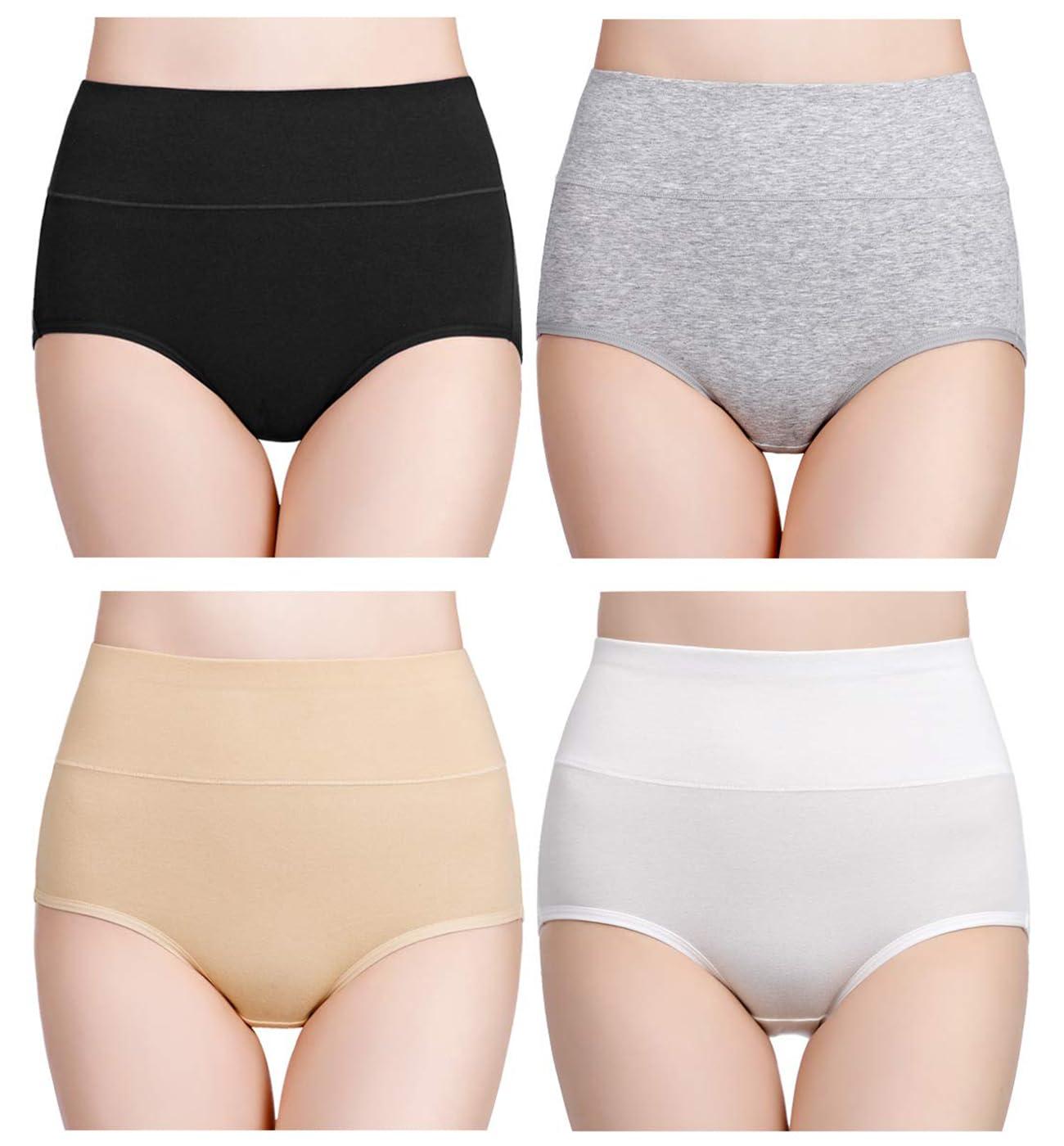 wirarpa Women's Cotton Postpartum Underwear high-waist briefs folded