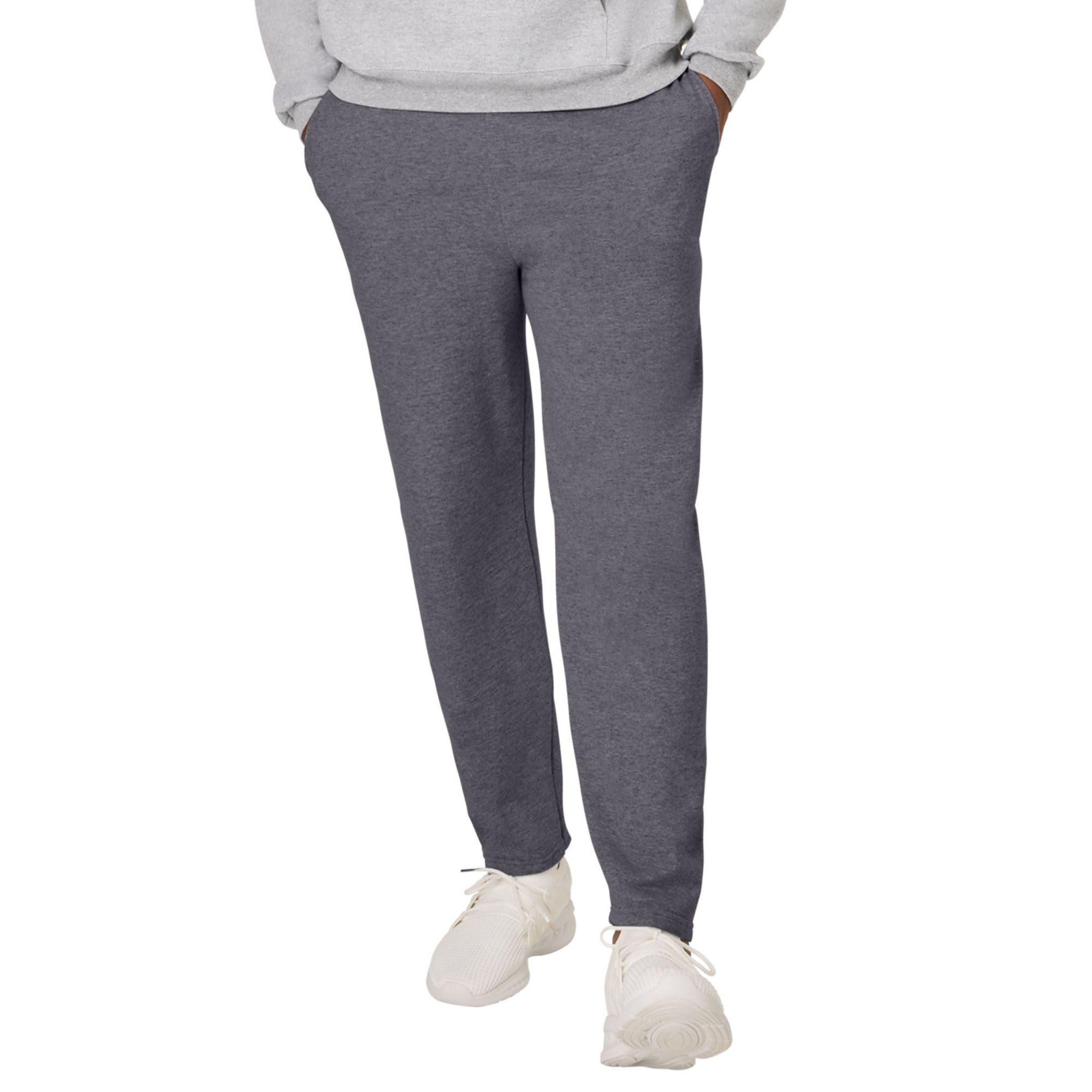 Hanes Comfortsoft EcoSmart Men's Fleece Sweatpants in charcoal heather