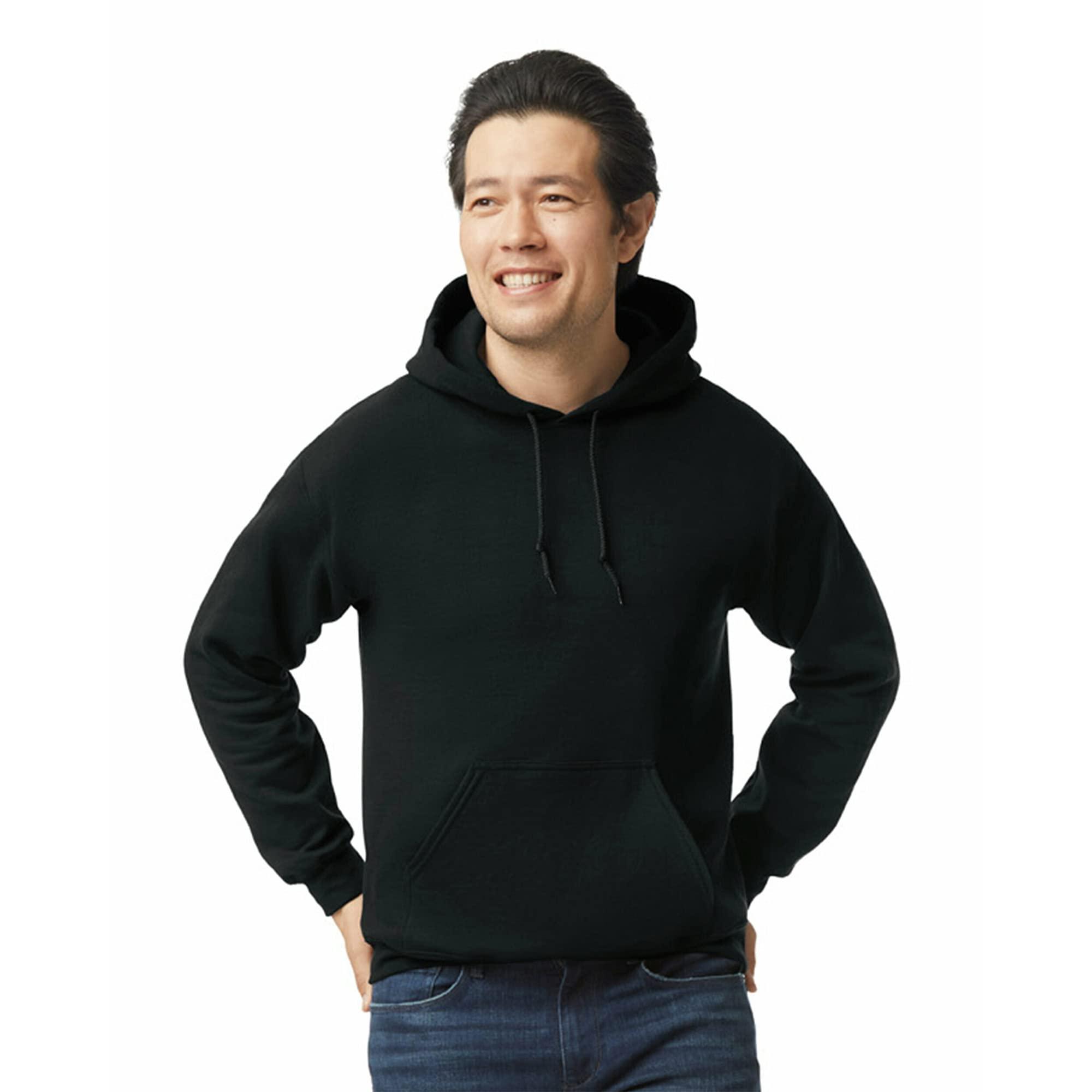 Gildan Adult Fleece Hoodie, style G18500, in dark gray