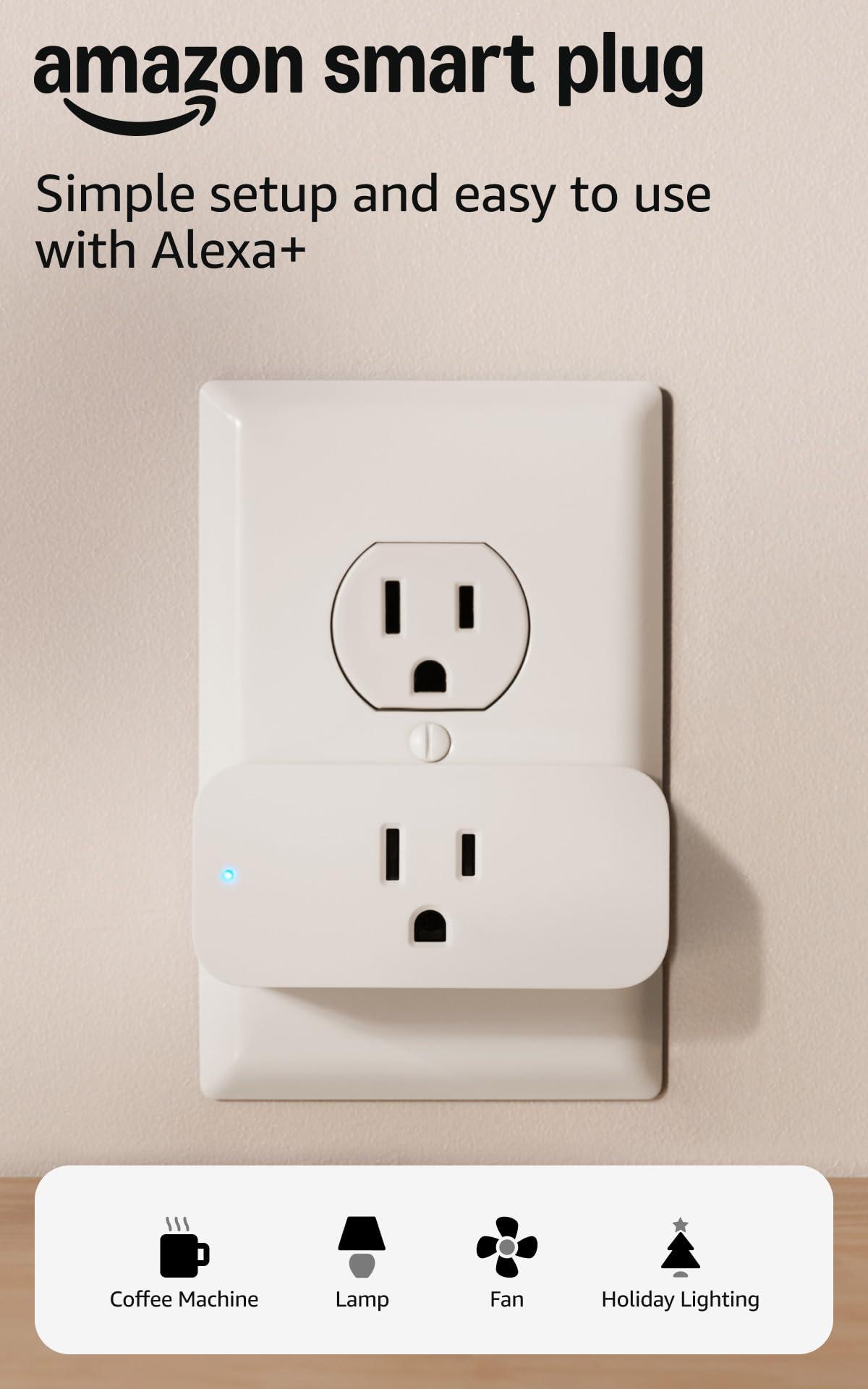 Amazon Smart Plug white device plugged into wall outlet