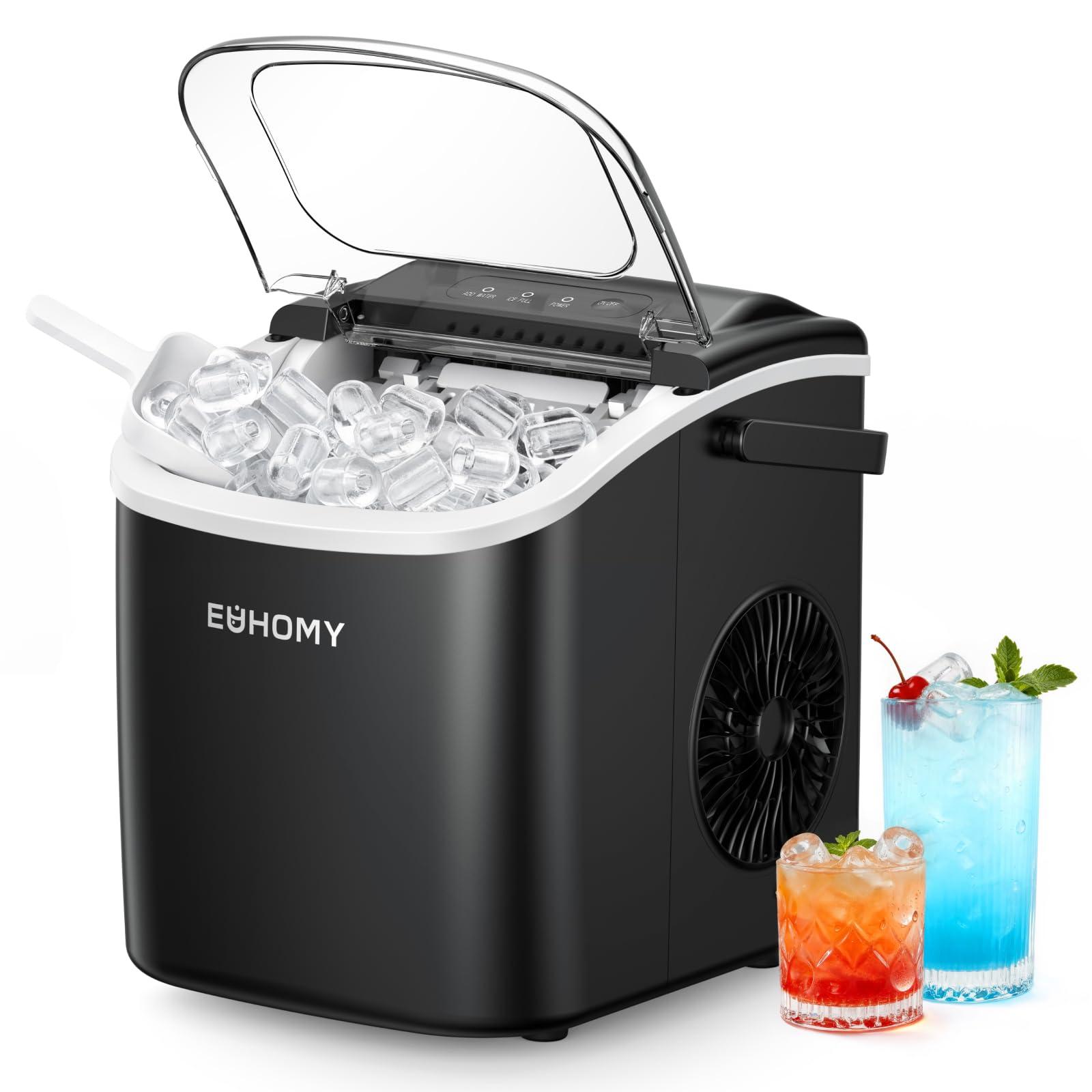 EUHOMY 26lb Portable Countertop Ice Maker with Handle