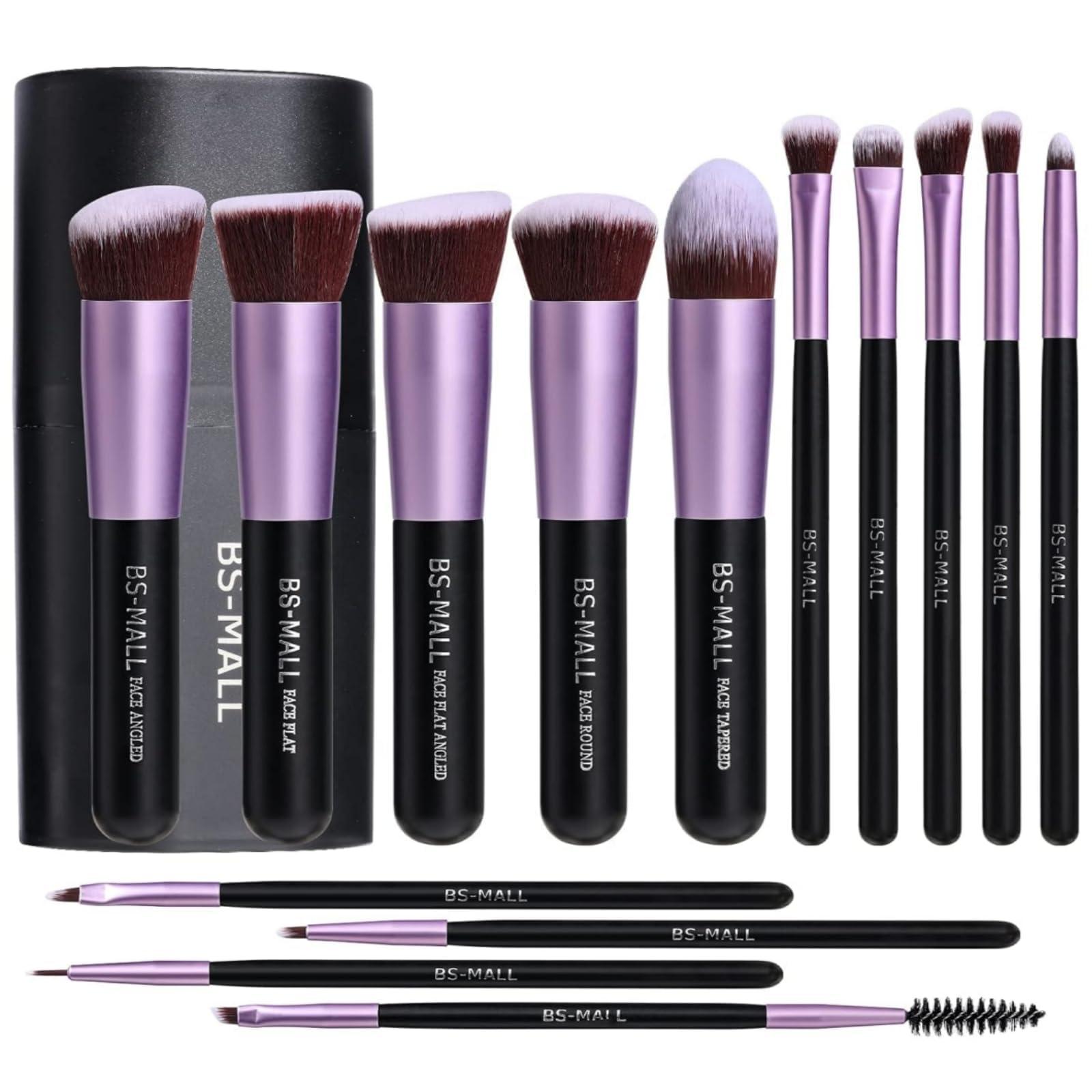 BS-MALL 14-Piece Makeup Brush Set with rose gold handles