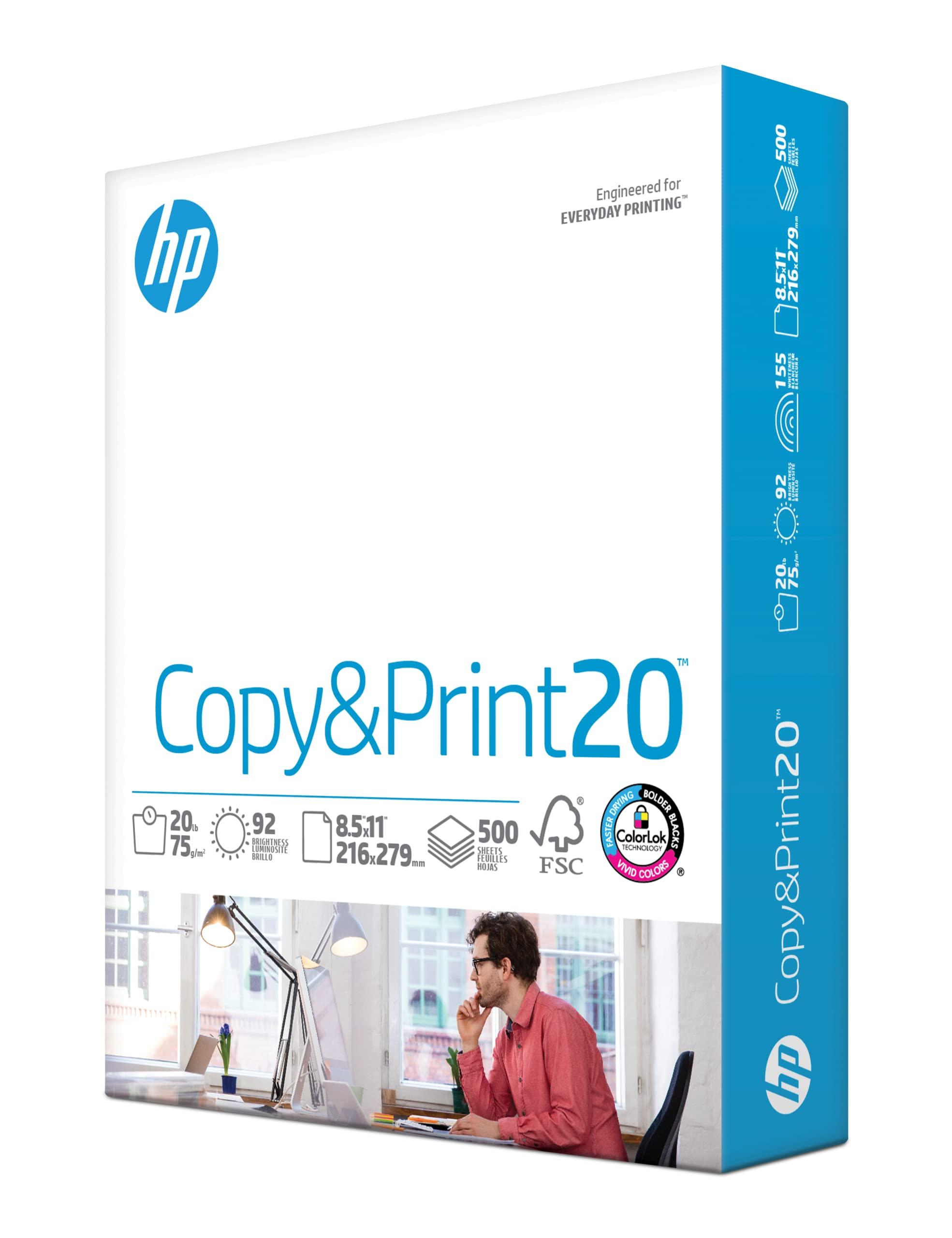 HP Printer Paper, 8.5 x 11 inches, 20 lb, 92 Bright, 500 Sheets