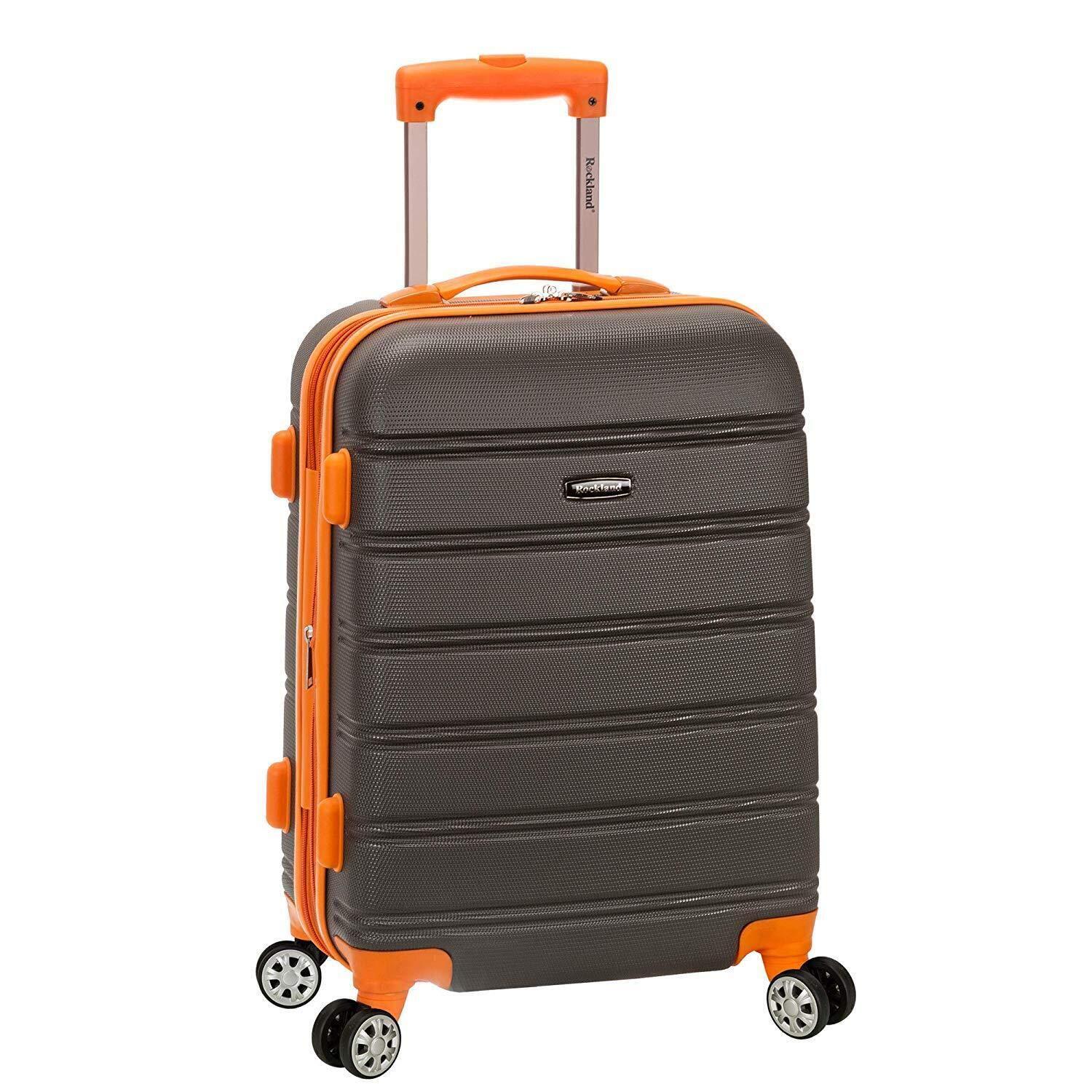 Side-by-side comparison of Rockland Melbourne and Samsonite Omni PC carry-on suitcases