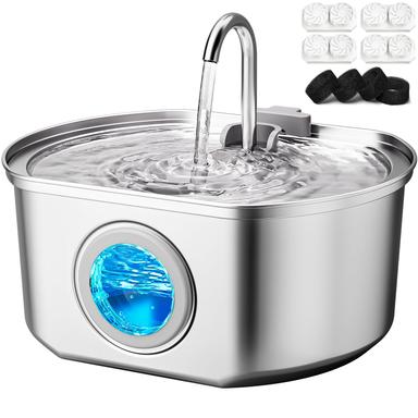 Stainless Fountain with Water Level Window